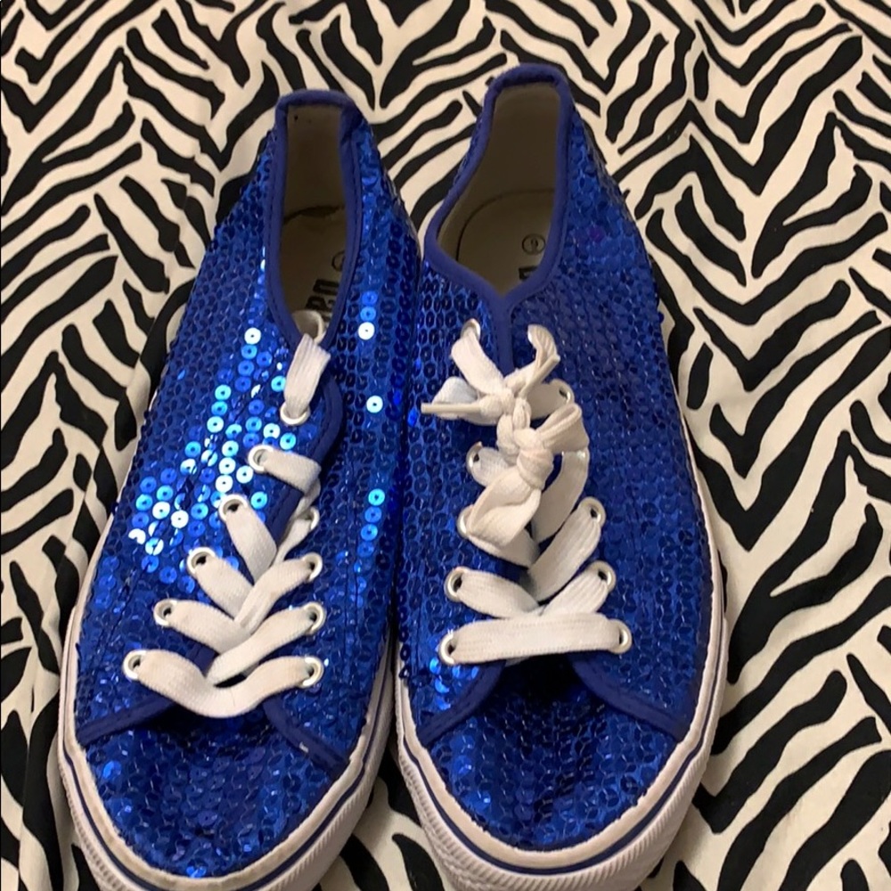 Blue sparkly dance shoes work once